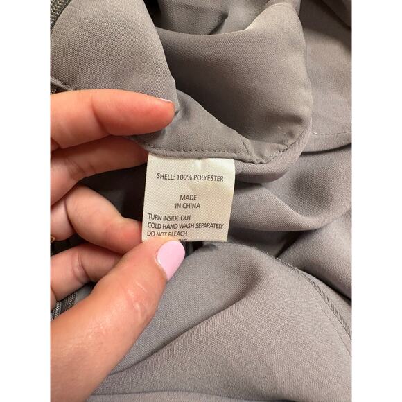 Shona Joy Core Cocktail Cross Draped Asymmetric Hem Midi Dress - Slate Grey - 2 - Picture 11 of 11